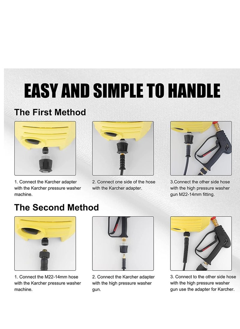 DMG TECH - High Pressure Washer Gun 4000 PSI,M22 14mm and Karcher High-Pressure Hose Quick Connect Connector,5 1/4 inch Quick-Connect Nozzles for Car Washer Cleaning Tool - Image 1