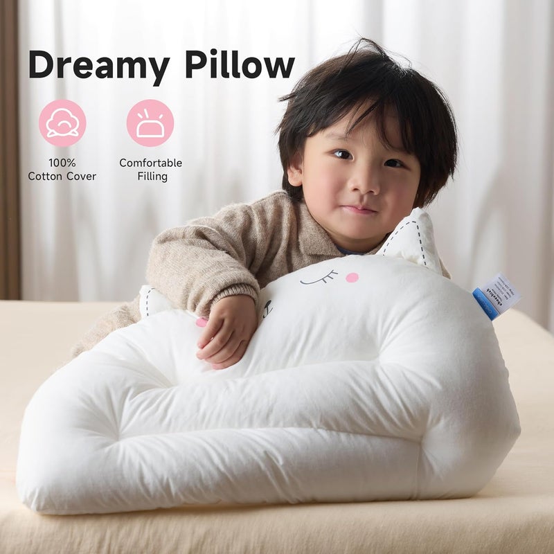 CHOC CHICK Toddler Pillow,20X14inches Machine Washable Soft Hypoallergenic Kids Pillows,Child Cute Animal Perfect Toddler Pillows for Sleeping 2 Year Old (Cat) - Image 3