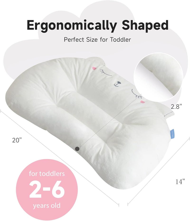 CHOC CHICK Toddler Pillow,20X14inches Machine Washable Soft Hypoallergenic Kids Pillows,Child Cute Animal Perfect Toddler Pillows for Sleeping 2 Year Old (Cat) - Image 2