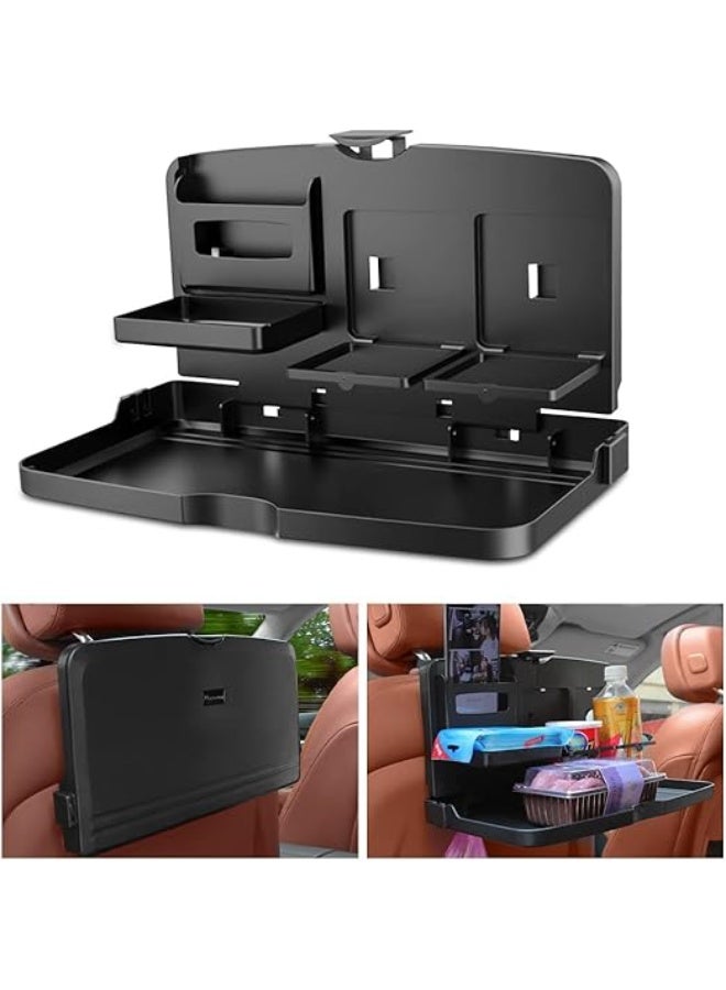 DUNISO Car Backseat Tray Table，Multi-Functional Portable Foldable Car Seat Tray Desk，Sturdy and Durable，Computer Desk for Eating, Drinking, Writing and Laptop Work, Fits Most Vehicles Like Cars, Trucks, Minivans,Black - Image 1