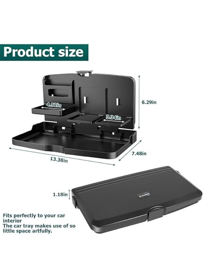 DUNISO Car Backseat Tray Table，Multi-Functional Portable Foldable Car Seat Tray Desk，Sturdy and Durable，Computer Desk for Eating, Drinking, Writing and Laptop Work, Fits Most Vehicles Like Cars, Trucks, Minivans,Black - Image 3