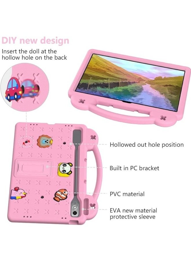 Kids Case Compatible with Lenovo Tab P12 12.7'' 2023, Shockproof Case with Shoulder Strap and Handle Stand For Tab P12 12.7 Inch