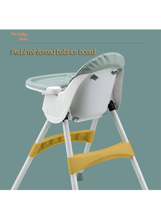 JCB CHIC كرسي طعام للأطفال، كرسي مرتفع متعدد الوظائف للأطفال، كرسي مرتفع للأطفال قابل للتعديل الارتفاع ومقعد قابل للطي للأطفال الصغار، كرسي آمن لتغذية الأطفال مزود بعجلات - Image 5