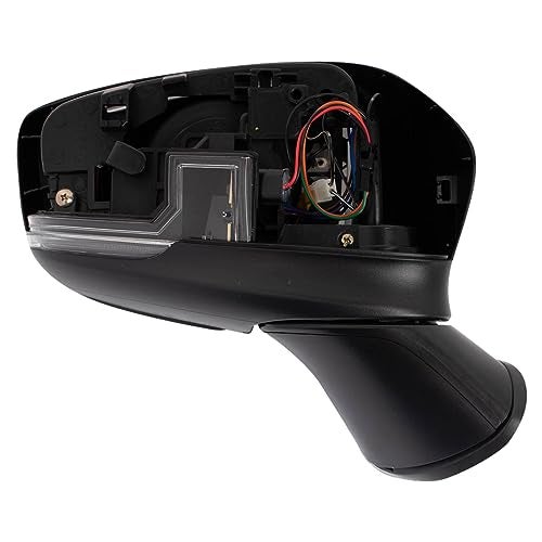 TRQ Passenger Side Mirror Power Heated Manual Folding with Blind Spot Indicator Smooth Black Compatible with 2017-2021 Mazda 6 MA1321219 - Image 5