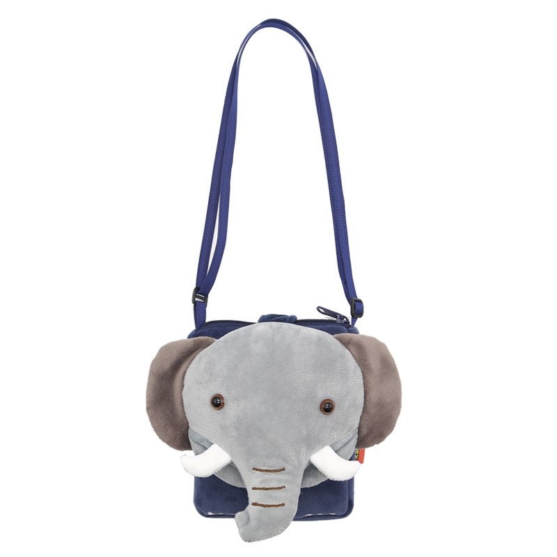 Plush Kids Crossbody Bag, Elephant Animal Design, Soft Lightweight Shoulder Bag for Daily Outings - Image 4