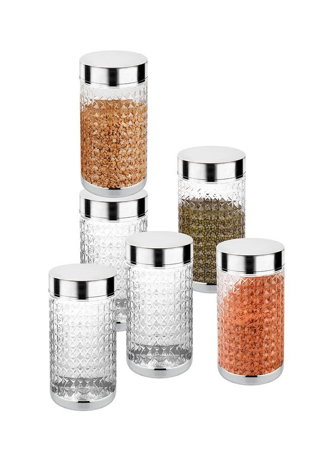 Sky Hector Celebration 6 Pcs Storage Pet Container Gift Set for Kitchen,(2200 ml x 6, Silver) - Image 1