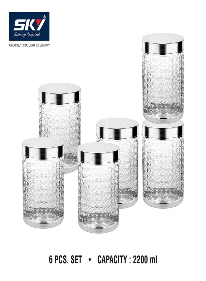 Sky Hector Celebration 6 Pcs Storage Pet Container Gift Set for Kitchen,(2200 ml x 6, Silver) - Image 2
