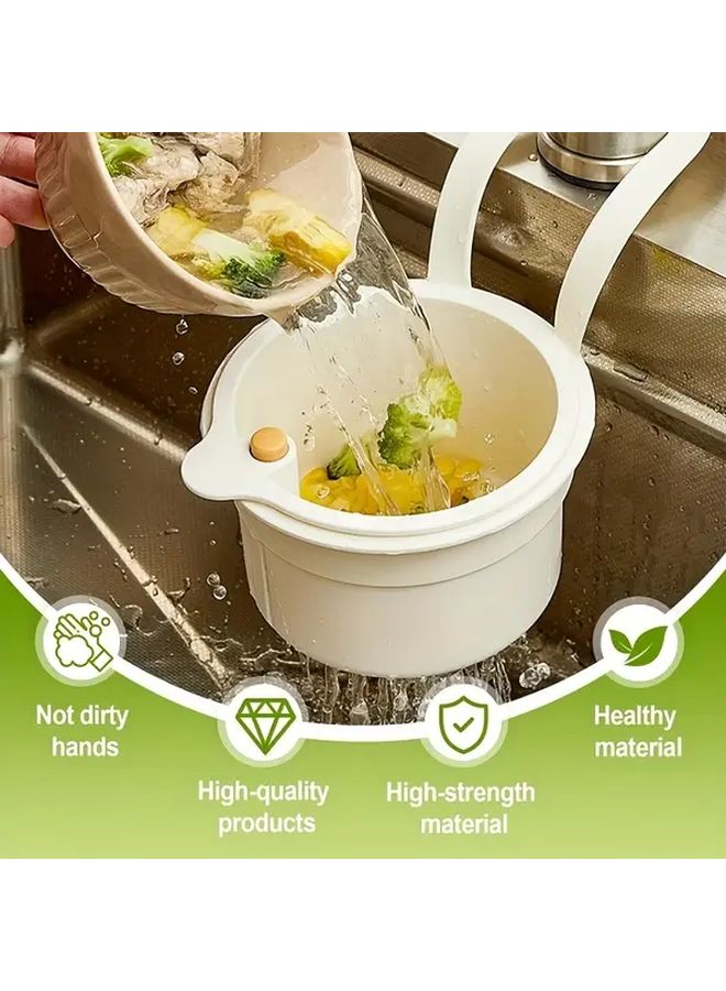Automatic Dumping Kitchen Sink Filter Basket Green Heavy Duty Plastic Food Waste Collector - Image 2