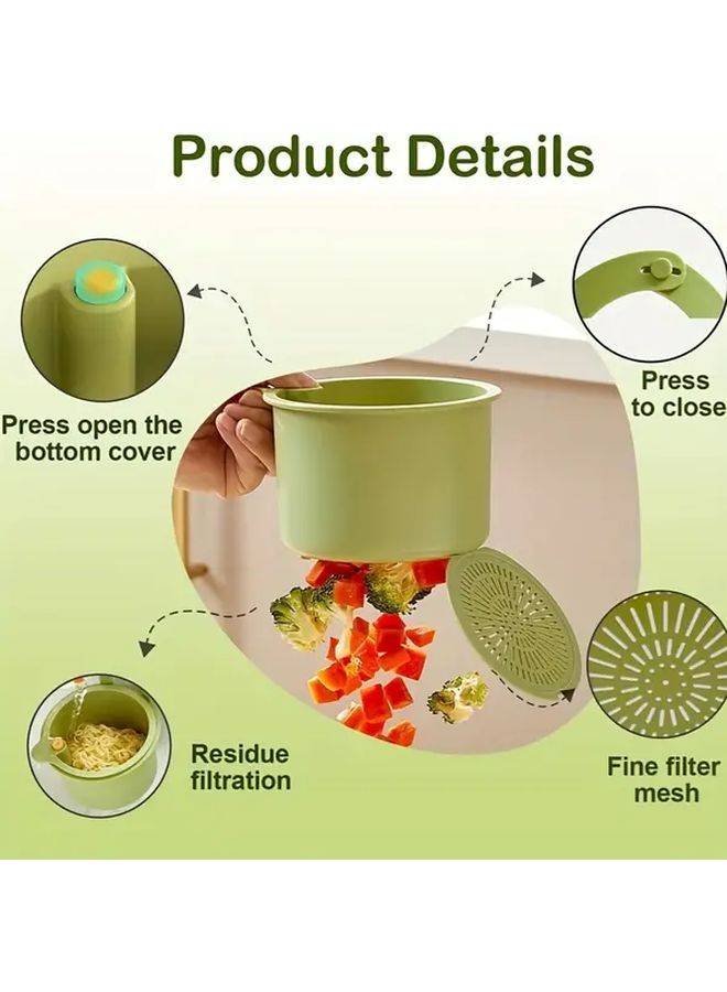 Automatic Dumping Kitchen Sink Filter Basket Green Heavy Duty Plastic Food Waste Collector - Image 4