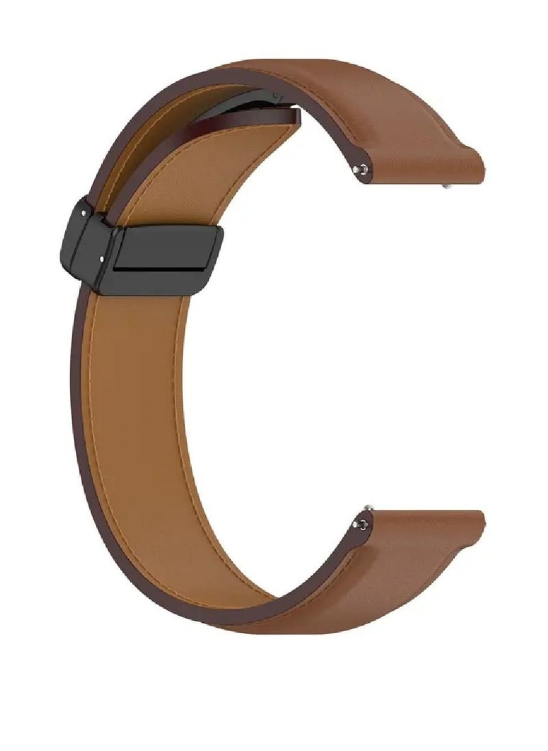 Perfii - Genuine Cow Leather Watch Strap 22mm Folding Buckle Wristband For Fossil Gen 5 Julianna / Gen 5 Garrett Brown - Image 1