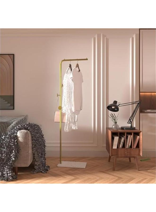 ميكسد RCCO Gold Coat Rack, Free-standing Modern Coat Stand Tree with 6 Hooks, Marble Base, Hat & Coat Cactus Shape Hanger for Bedroom, Office, Metal Vintage - Image 5