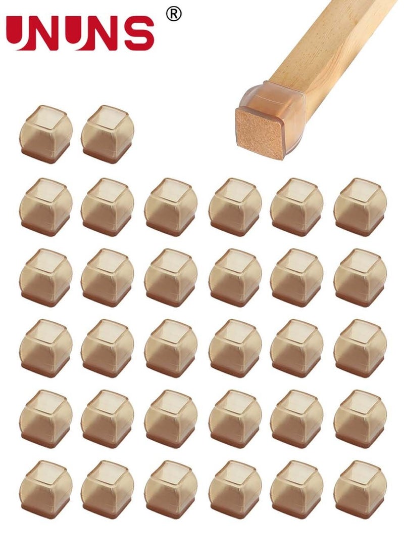 UNUNS 32 Pack Silicone Chair Leg Floor Protectors, Chair Leg Protectors For Hardwood Floors,Thicken Rubber Chair Feet Caps Covers Pads,Protect Furniture Wood Floors From Scratching And Reduce Noise  - Image 1