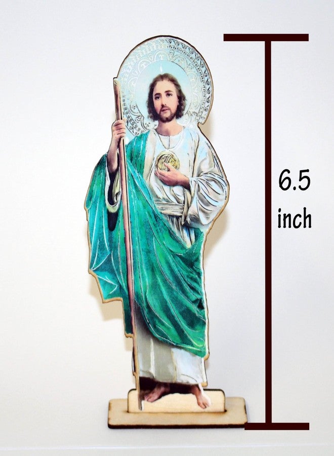 Ooki 6 San Jude St. Judas Saint Jude Taedo Guardian Wood with Stand Laser Cutout Wooden Baptism Centerpiece First Communion Party Favors Decor Christening RECUERDOS DE BAUTIZO - Image 4