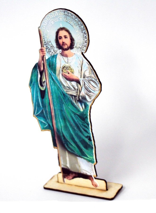 Ooki 6 San Jude St. Judas Saint Jude Taedo Guardian Wood with Stand Laser Cutout Wooden Baptism Centerpiece First Communion Party Favors Decor Christening RECUERDOS DE BAUTIZO - Image 5