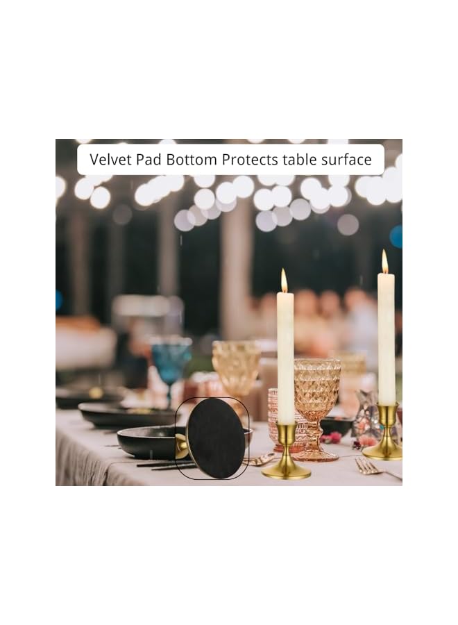 The Bros 2-Pack Candle Holders, Mini Candlestick Holder Vintage Metal Taper Candle Holders for Wedding Party Favor Festival Home Decoration (Golden) - Image 3