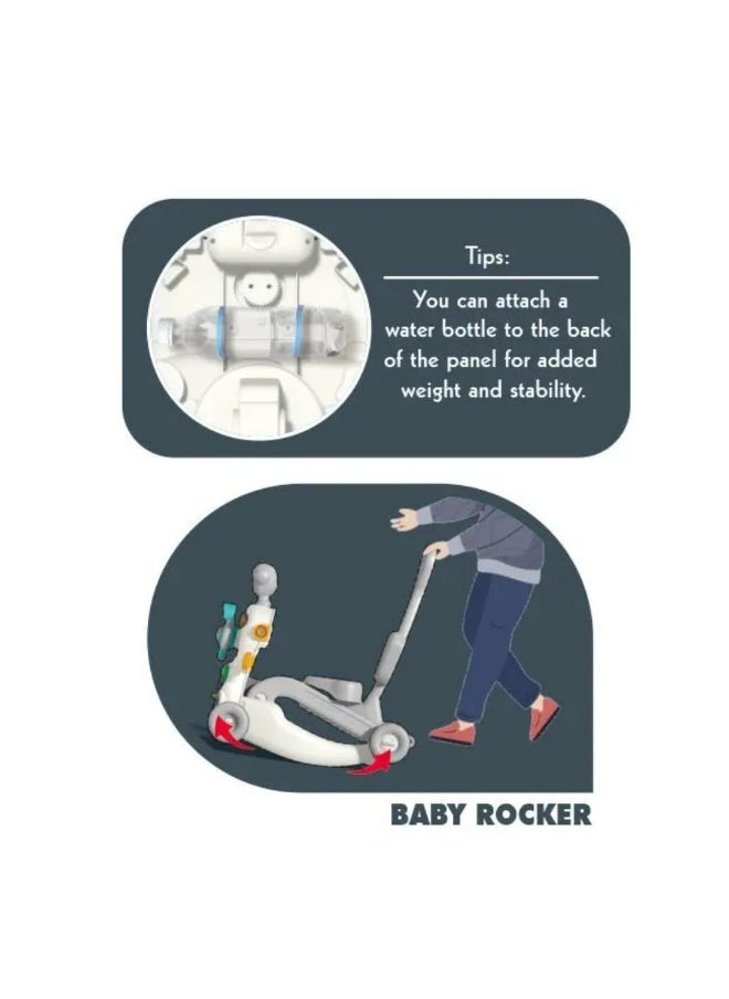 5-in-1 Multifunctional Baby Push Walker & Musical Activity Toy -Grey 6039