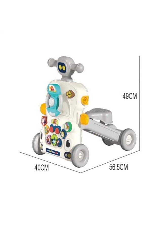 5-in-1 Multifunctional Baby Push Walker & Musical Activity Toy -Grey 6039