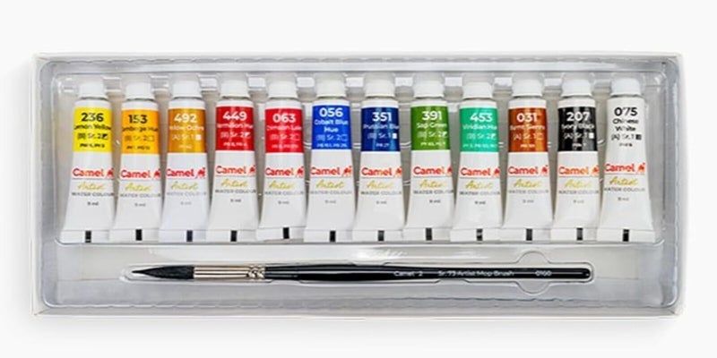 Camel Artist Water Colours Tubes Assorted Pack of 12 Shades 9ml Each Delicate And Light Colours Transparent Effects - Image 3