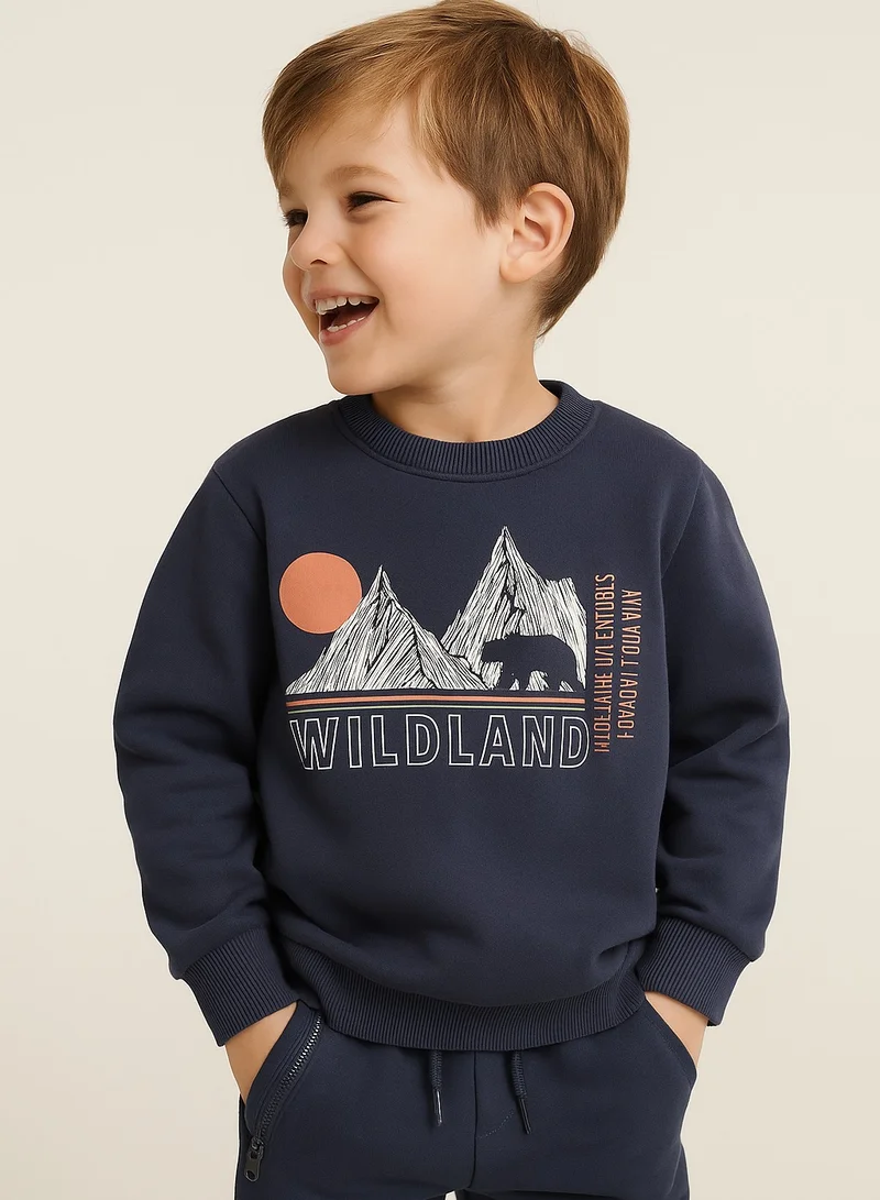 Dirkje "Boys Wildland Fleece Tracksuit – Grey 2-Piece Set "