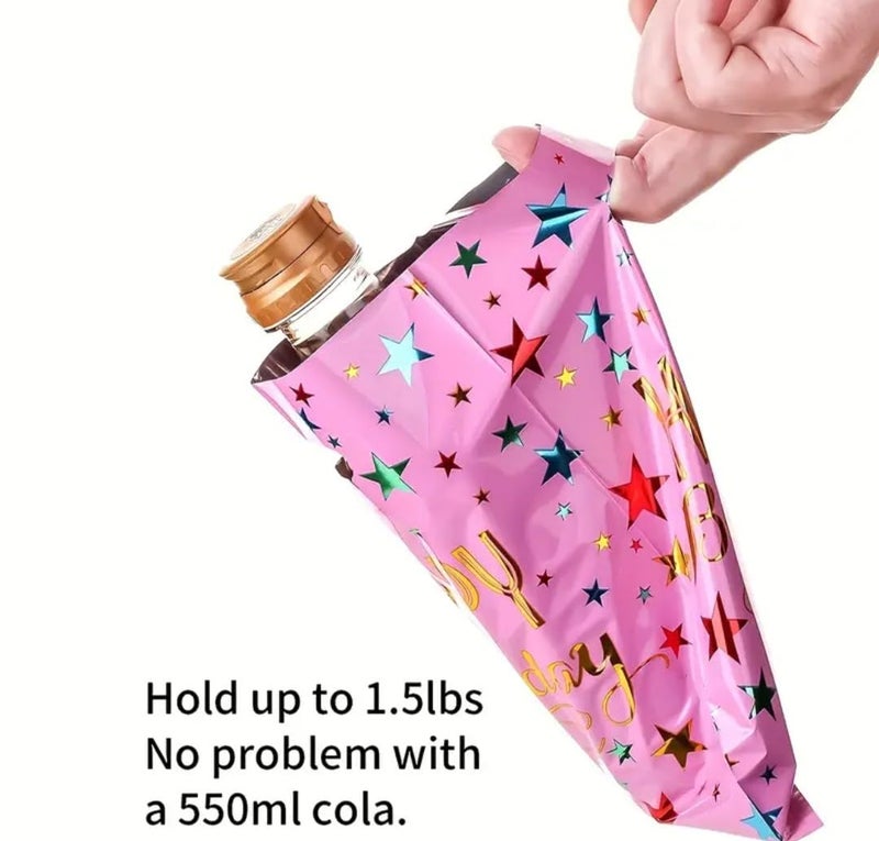 VRB Dec 24 قطعة أكياس هدايا فويل، أكياس هدايا للعودة لعيد ميلاد الأطفال، أكياس هدايا عيد ميلاد سعيدة للأولاد والبنات، أكياس هدايا ملونة (24 قطعة مزيج عيد ميلاد سعيد) - Image 3