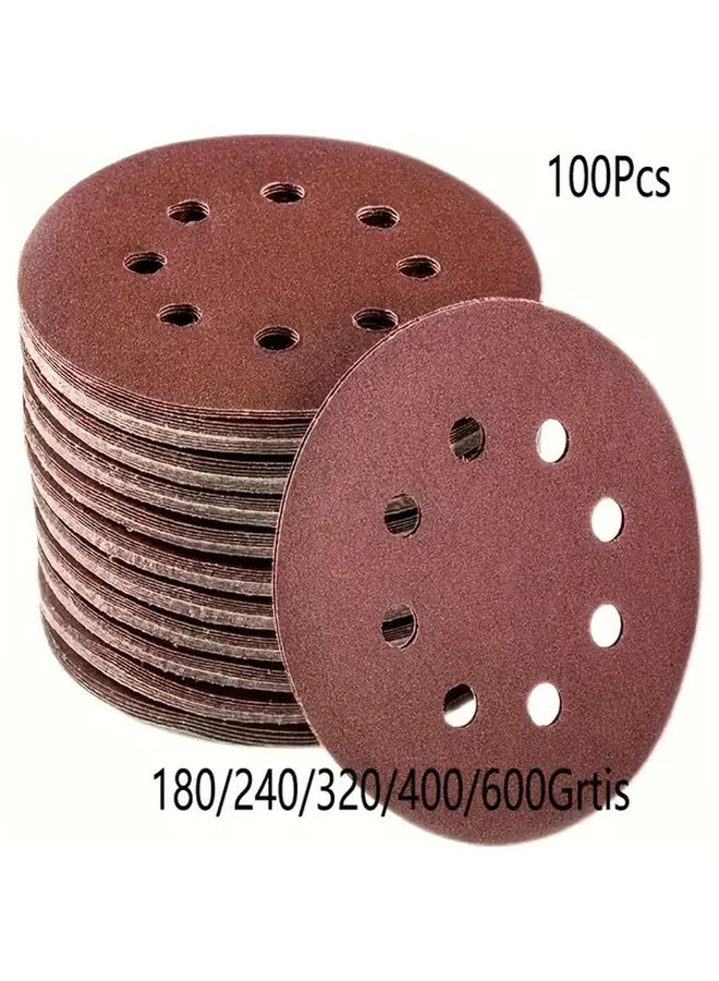 180 240 320 400 600 Grit Sandpaper Set 100 Sheets For Random Orbital Sanders - Image 1
