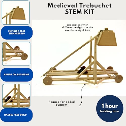 PATHFINDERS STEM Kit – Trebuchet Model | Wooden Craft Kit for Boys & Adults | Medieval Engineering Toy | 3D Puzzle & Science Project | Educational Learning Gift - Image 3
