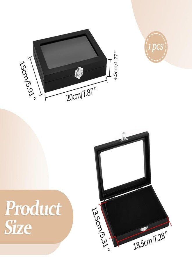 Wanshui 7.8 x 5.9 Inches Small Pin Display Case, Dustproof Pin Collection Showcase Storage Organizer Box, for Military Medal Jewelry Brooch Collection (Not Include Accessories) - Image 2