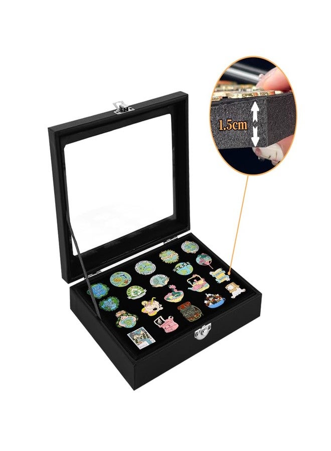 Wanshui 7.8 x 5.9 Inches Small Pin Display Case, Dustproof Pin Collection Showcase Storage Organizer Box, for Military Medal Jewelry Brooch Collection (Not Include Accessories) - Image 5