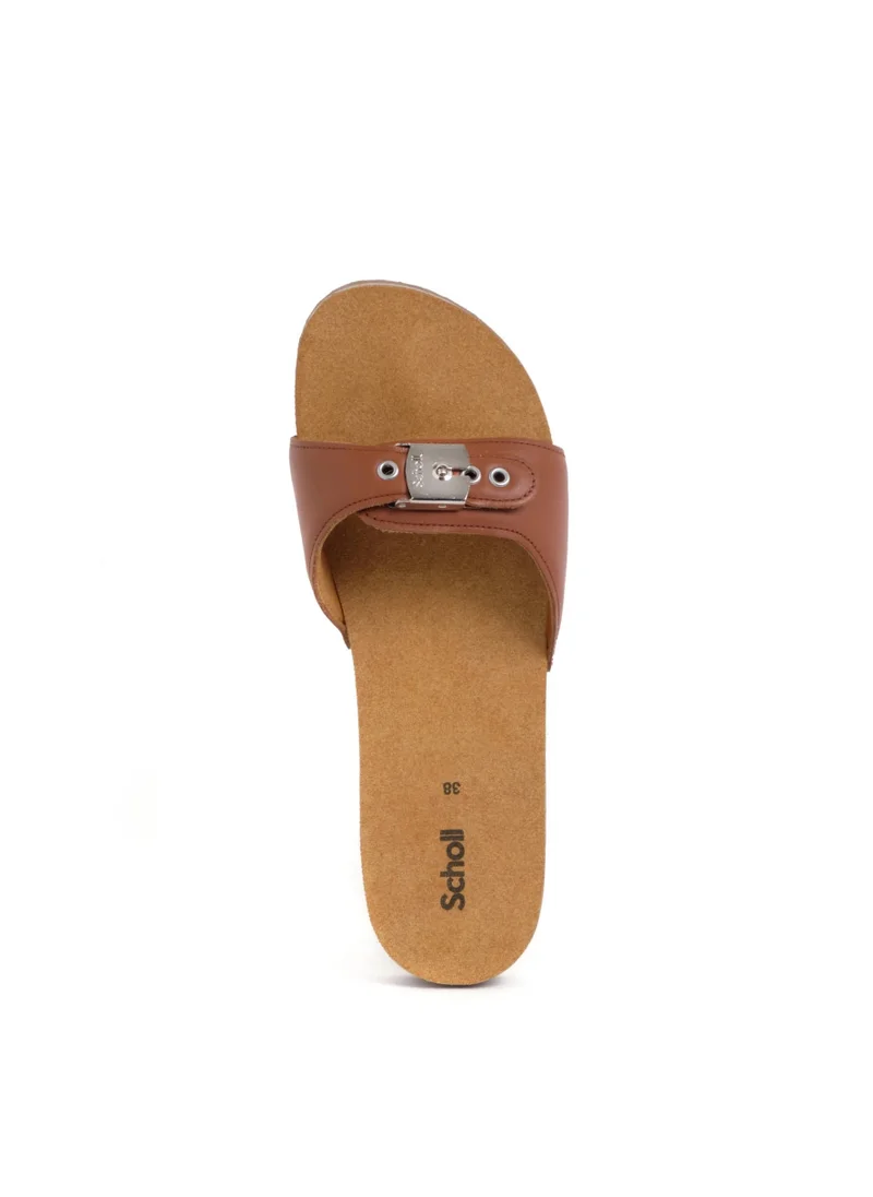 شول MULES COGNAC PESCURA FLAT CORK