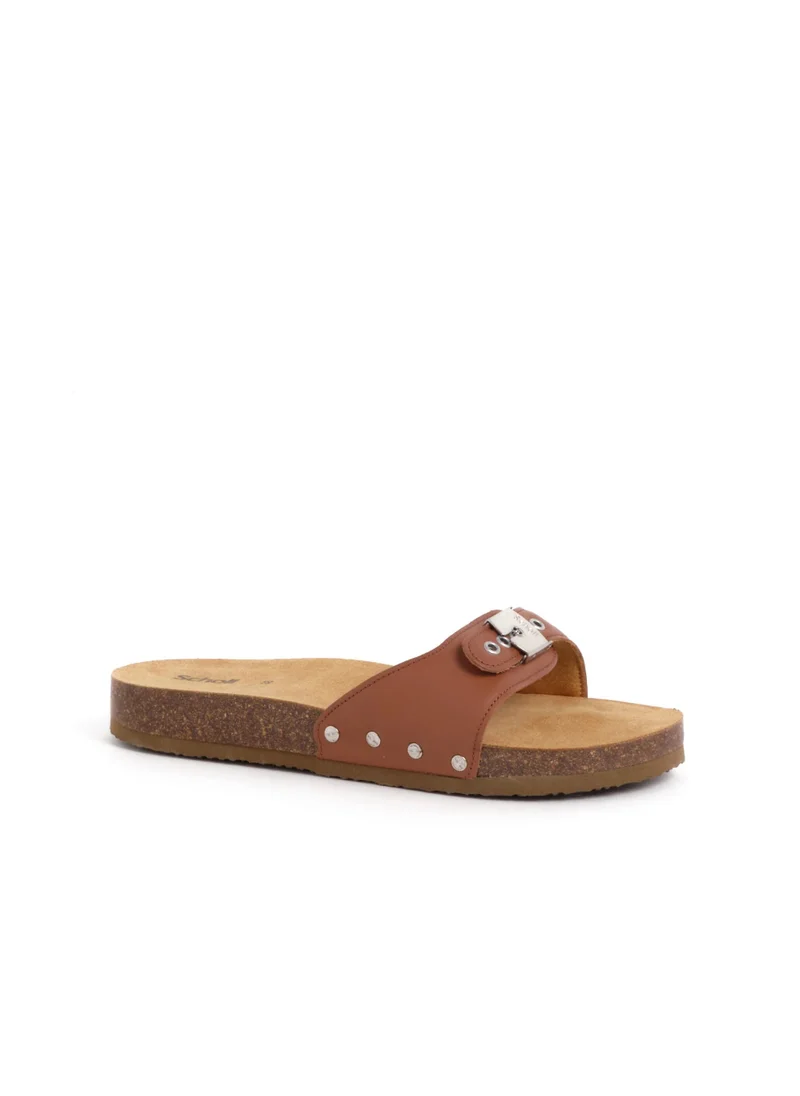 شول MULES COGNAC PESCURA FLAT CORK