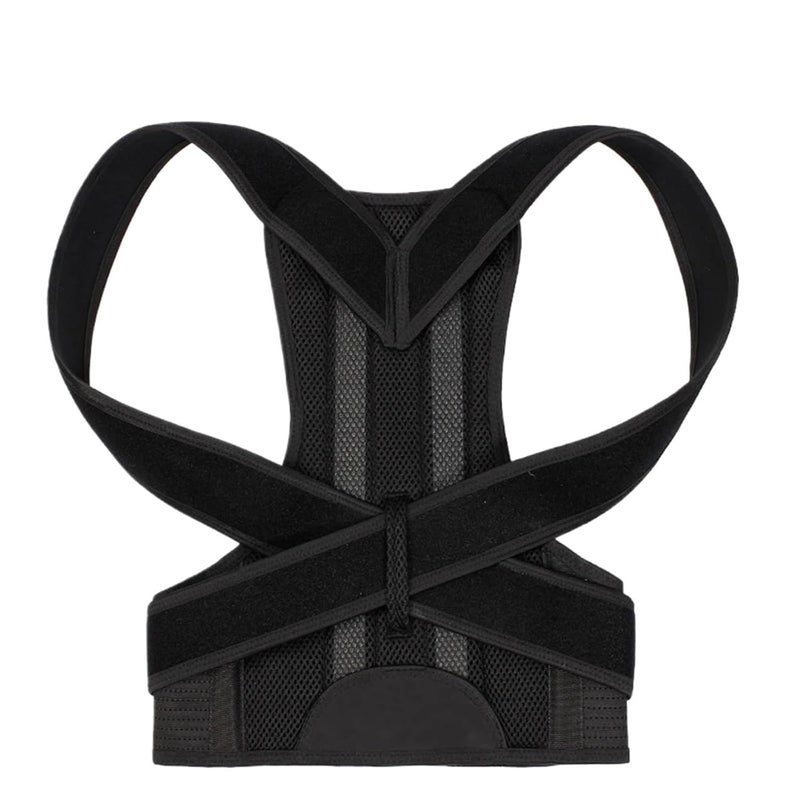 Brace for Women & Men, Adjustable Back Support Straightener for Upper Back Pain Relief(Black,L-Belly 90-105cm) - Image 1