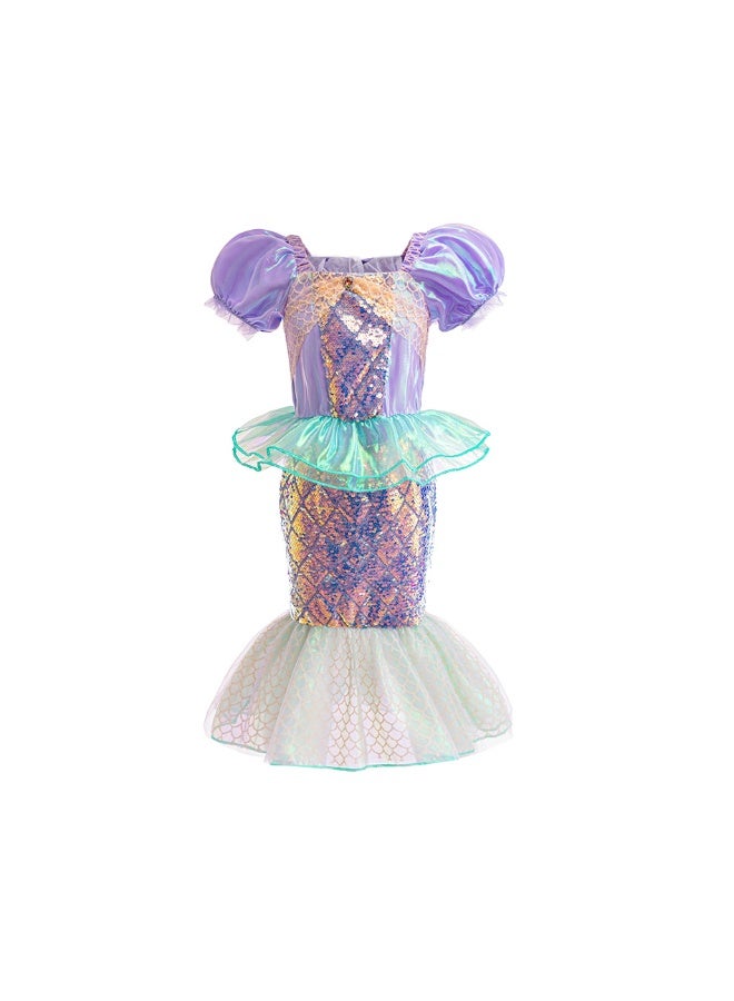 NIBEMINENT Mermaid princess dress collection, Ariel wig children's mermaid fishtail dress, European and American style children's dress - Image 1