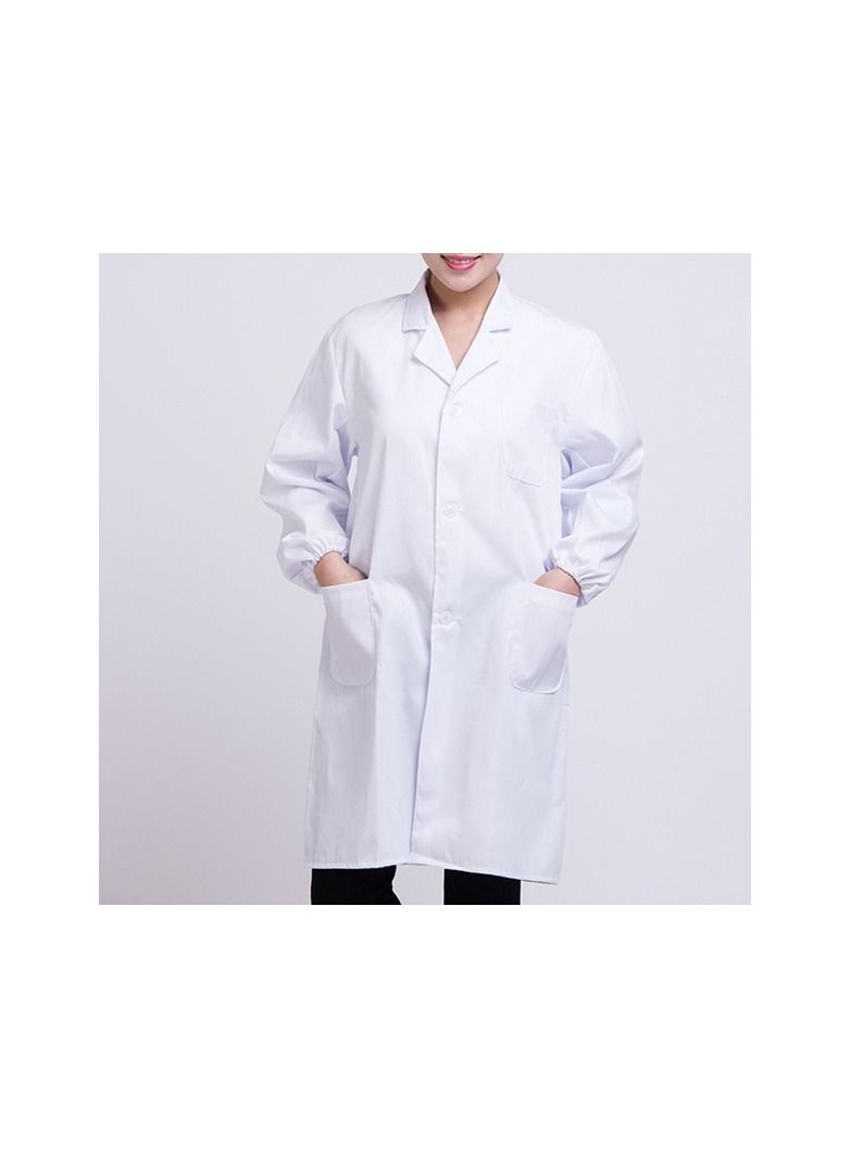 1-Piece Men/Women Adults Long Sleeve Work Clothing,Hospital Uniform Doctor White Coat,Medical Nurse Lab Coat,Size S - Image 1