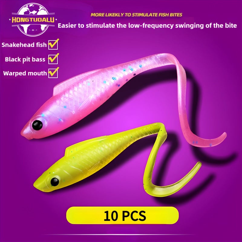 10 Pcs 2025 Roll Fish Lures Soft Baits White 1.2g For Freshwater Fishing Targeting Weever Topmouth Culter And Mandarin Fish For Wild Fishing Sports - Image 1