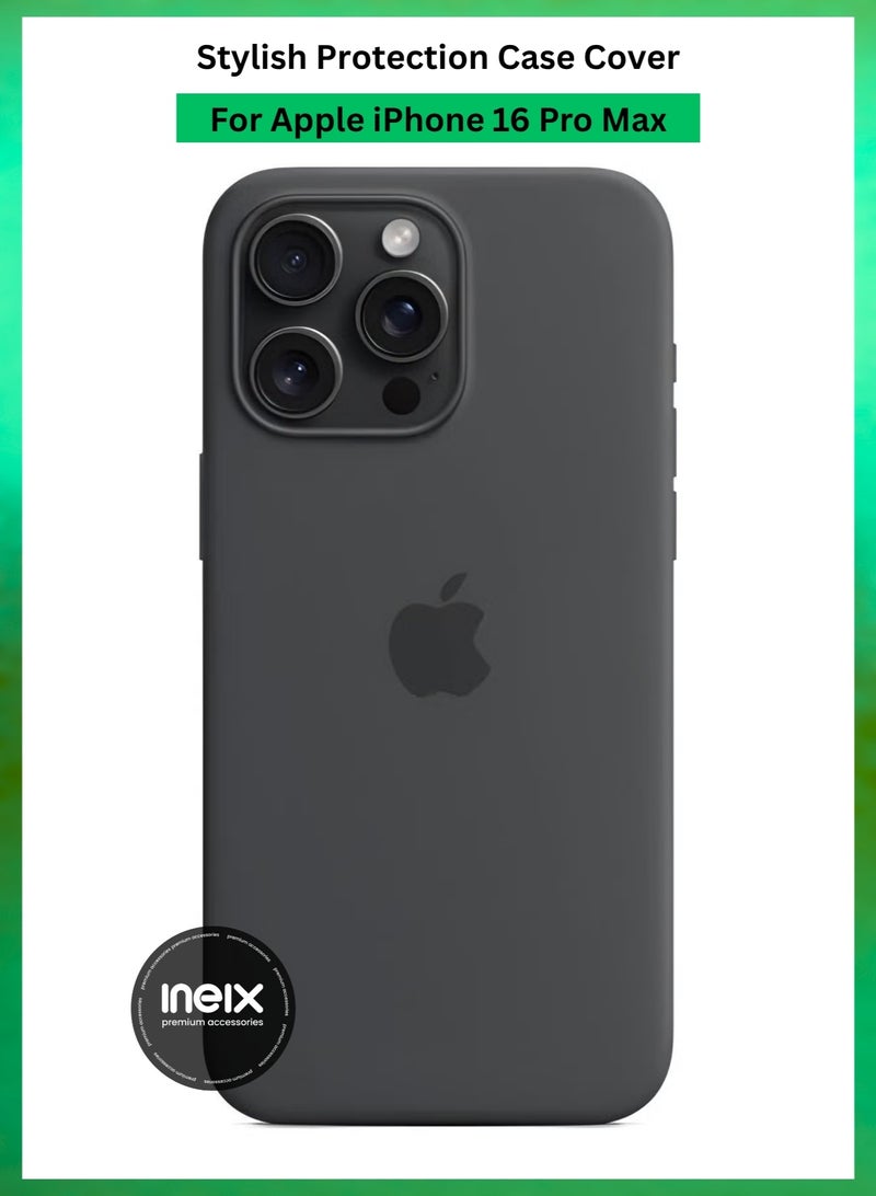 INEIX Apple iPhone 16 Pro Max Premium Case | Premium Silicone Case Cover Designed for Apple iPhone 16 Pro Max | Apple iPhone 16 Pro Max Case Camera and Drop Protection Thin Protective Premium 2.0mm TPU Silicon,Shockproof & Water-Proof Back Cover Case for Apple iPhone 16 Pro Max -Dark Grey - Image 1