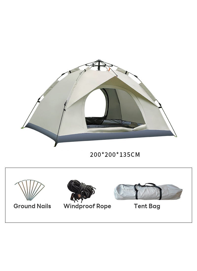 3-4 People Single-Layer Two-Door Outdoor Camping Tent Fully Automatic Quick-Opening Tent 200 * 200 * 135CM