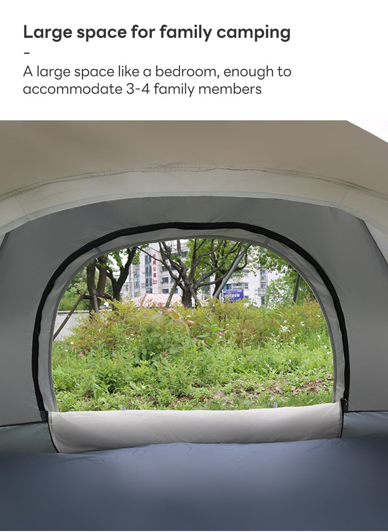 3-4 People Single-Layer Two-Door Outdoor Camping Tent Fully Automatic Quick-Opening Tent 200 * 200 * 135CM