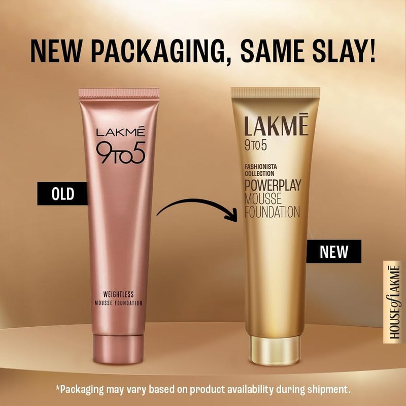 LAKME 9to5 Powerplay Mousse Foundation, Beige Vanilla, 25ml - Image 2