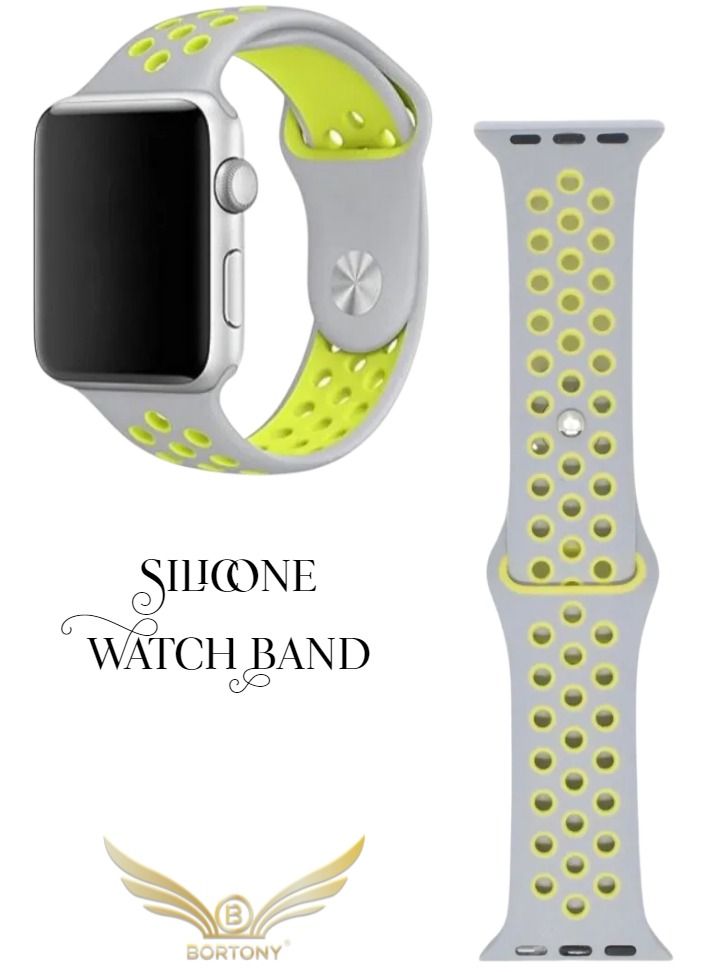 BORTONY Universal 38/40/41mm Silicone Replacement Watch Strap For Apple Series 7/6/5 - Image 1