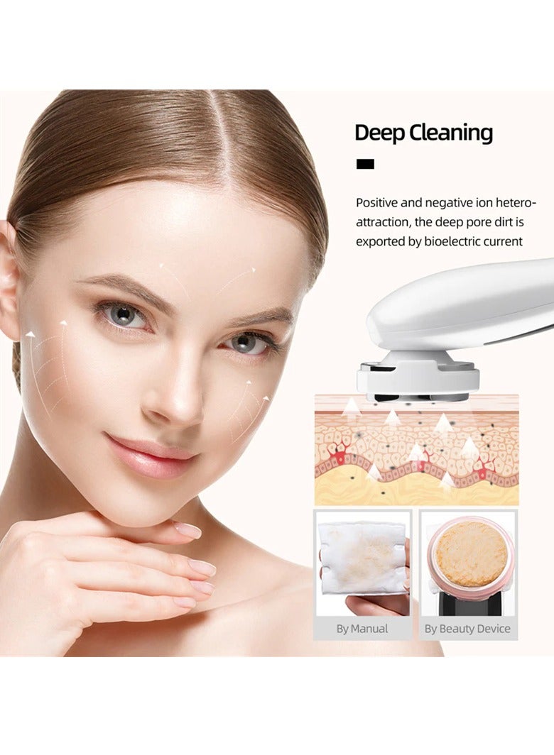 5 In 1 EMS Facial Beauty Tool, LED Photon Rejuvenation Hot Compress Face Massager, Face Lifting Anti Aging Cleanser, Anti Wrinkles Face Cleansing Device, (1pc, Pink) - Image 2