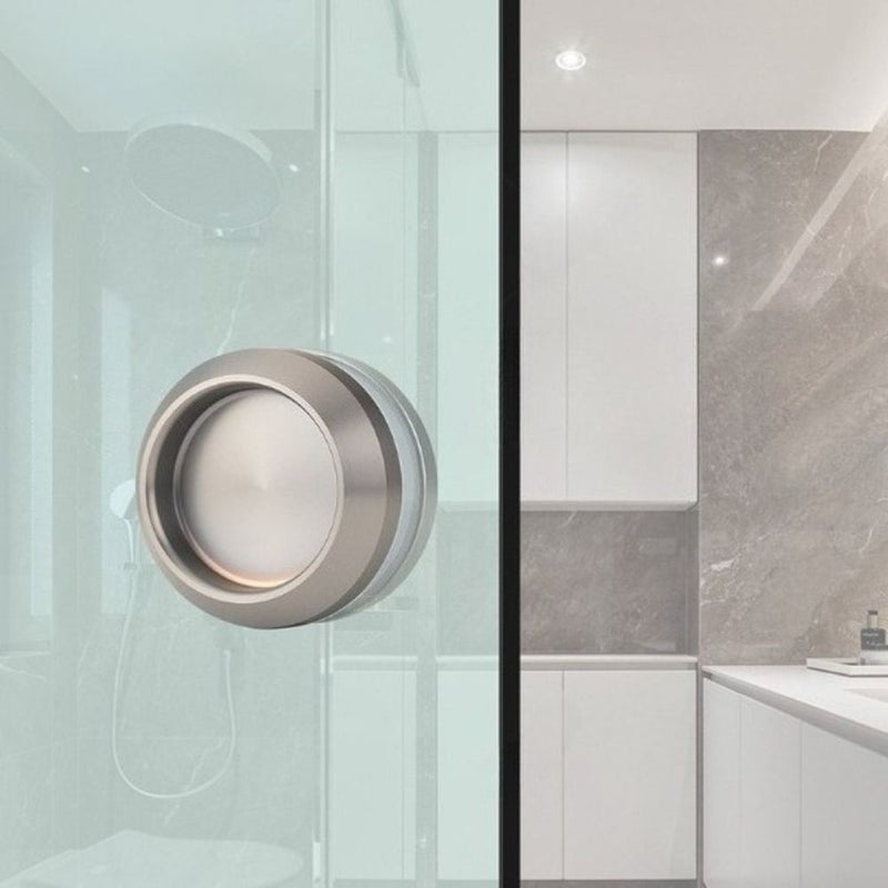 2Pcs Set 68mm Round 304 Stainless Steel Concealed Pull Handle For Sliding Wardrobe Door - Image 1