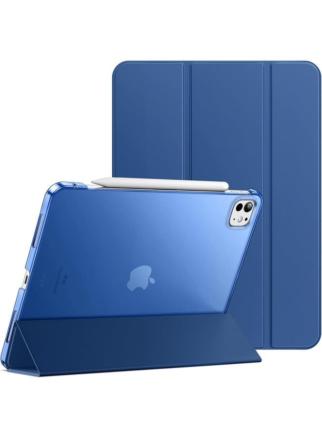 Raxoom Navy Blue Slim Smart Cover Case for iPad Pro 13-Inch M4 (2024) - Hard Back Shell, Adjustable Stand, Auto Wake/Sleep Function - Image 1