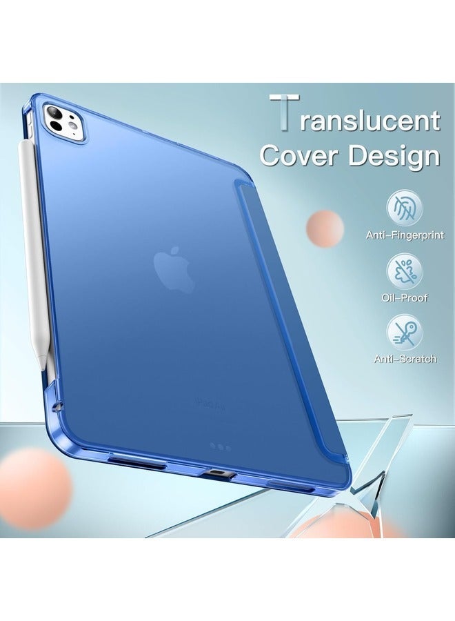 Raxoom Navy Blue Slim Smart Cover Case for iPad Pro 13-Inch M4 (2024) - Hard Back Shell, Adjustable Stand, Auto Wake/Sleep Function - Image 4