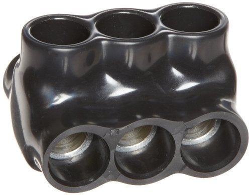 Morris Products 97643 Black Insulated Multi-Cable Connector - Dual Entry 3 Ports 250 - 6 Wire Range, 1-Pack - Image 1