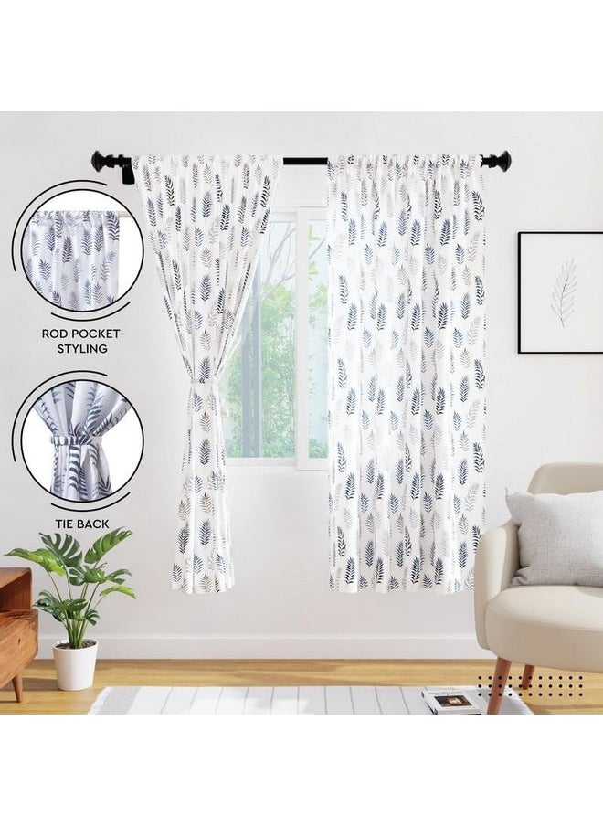 Encasa XO Window Curtain 6 Ft Set of 2, Polyester Printed with Rod Pocket, Tie Back, Light-Filtering, Semi Sheer/Transparent Curtains- Kitchen, Bedroom, Living Room (140X183 Cm, Palm Leaves) - pzsku/Z97254451DAD12954030AZ/45/_/1737721394/617f4e86-e710-41f8-89c0-bb376de1e69e