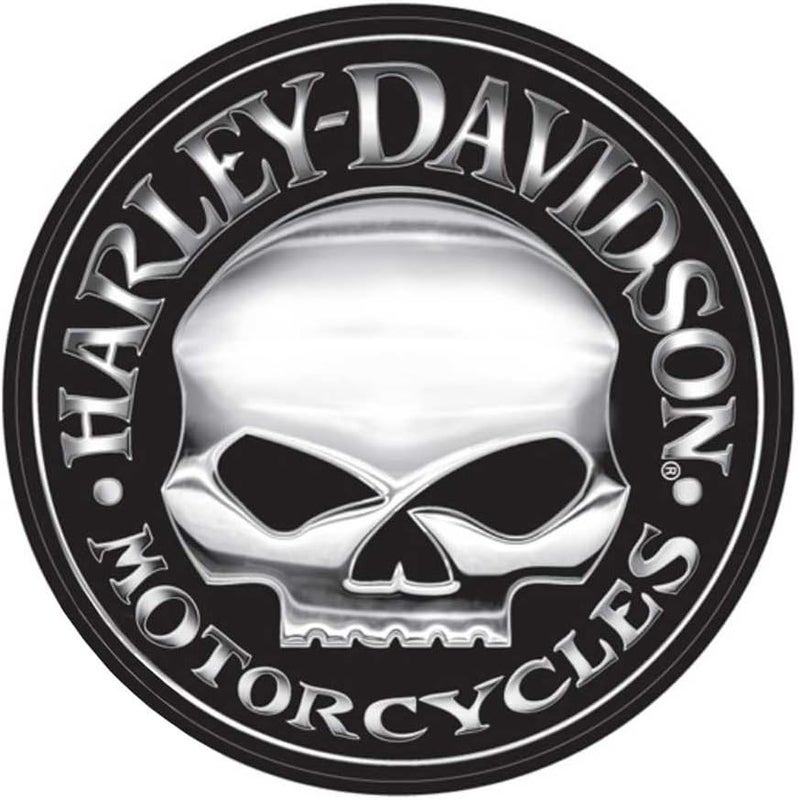 Harley-Davidson Silver Willie G Skull Logo Decal - X-Large 29 Inch