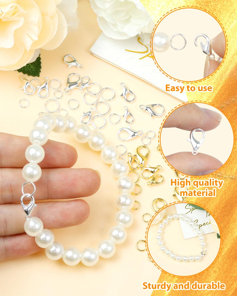 FIVEIZERO 900PCS FIVEIZERO Lobster Claw Clasps and Jump Rings Set - Silver Jewelry Clasps for Necklace, Bracelet, Keychains, and DIY Jewelry Making Supplies - Image 3