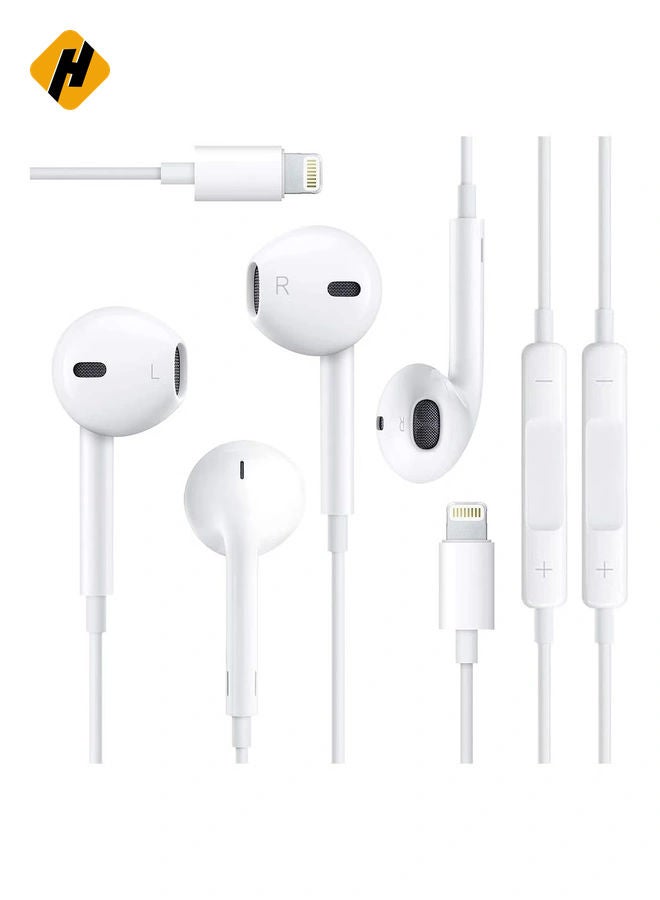 HuHa Wired Headphones Earbuds, Ear Buds with Built-in Mic and Headphone Jack Cable Corded Ear Phones Compatible with iPhone 14/13/12 Pro/Se/11 Pro/X/8 Plus/7 Plus, 2 Packs(Apple MFi Certified)  - Image 1