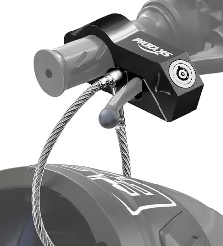 SKYJDM Motorcycle Lock Combo - Helmet and Brake Anti-Theft Grip for All Motorcycle, Bike, ATV, Scooter With Handlebar Diameters Within 1.3-1.5 Inches (Black) - Image 1