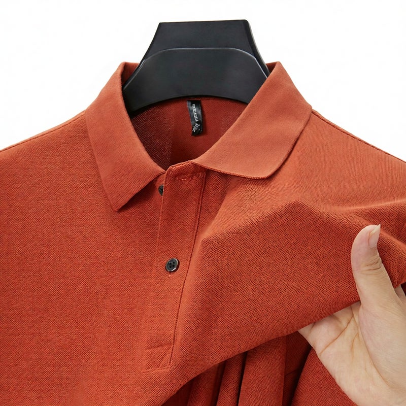 Men's Summer Short Sleeve Business Embroidery Breathable Polo Shirt